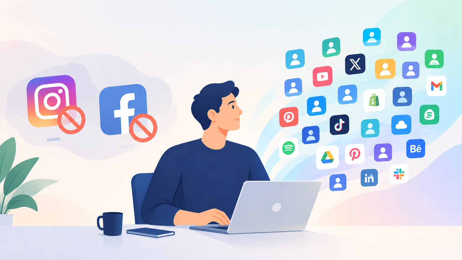 他戒掉了Instagram和Facebook，却靠23个账号为生