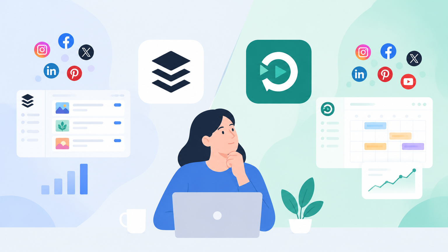 Buffer vs RecurPost：社媒管理工具谁更强？