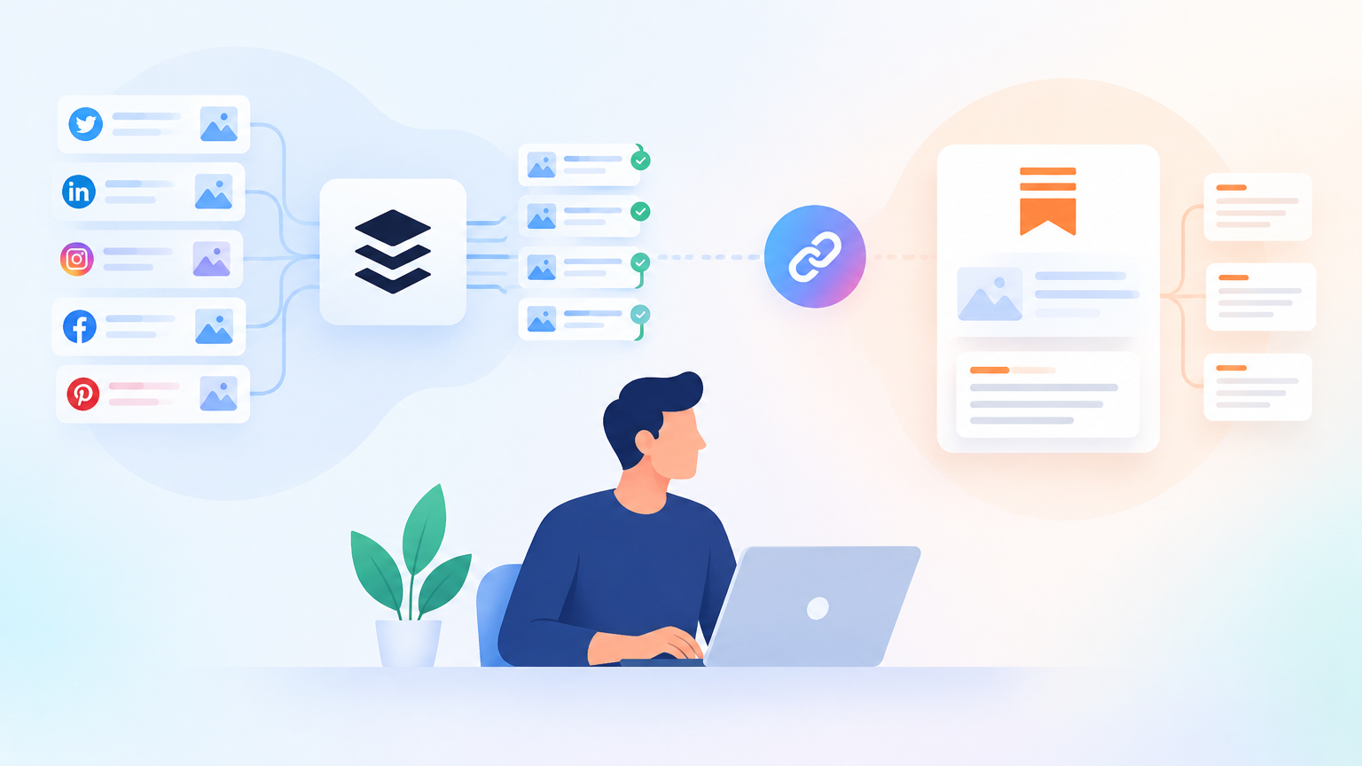 他用Buffer每天发多条内容，还把Substack Notes打通了